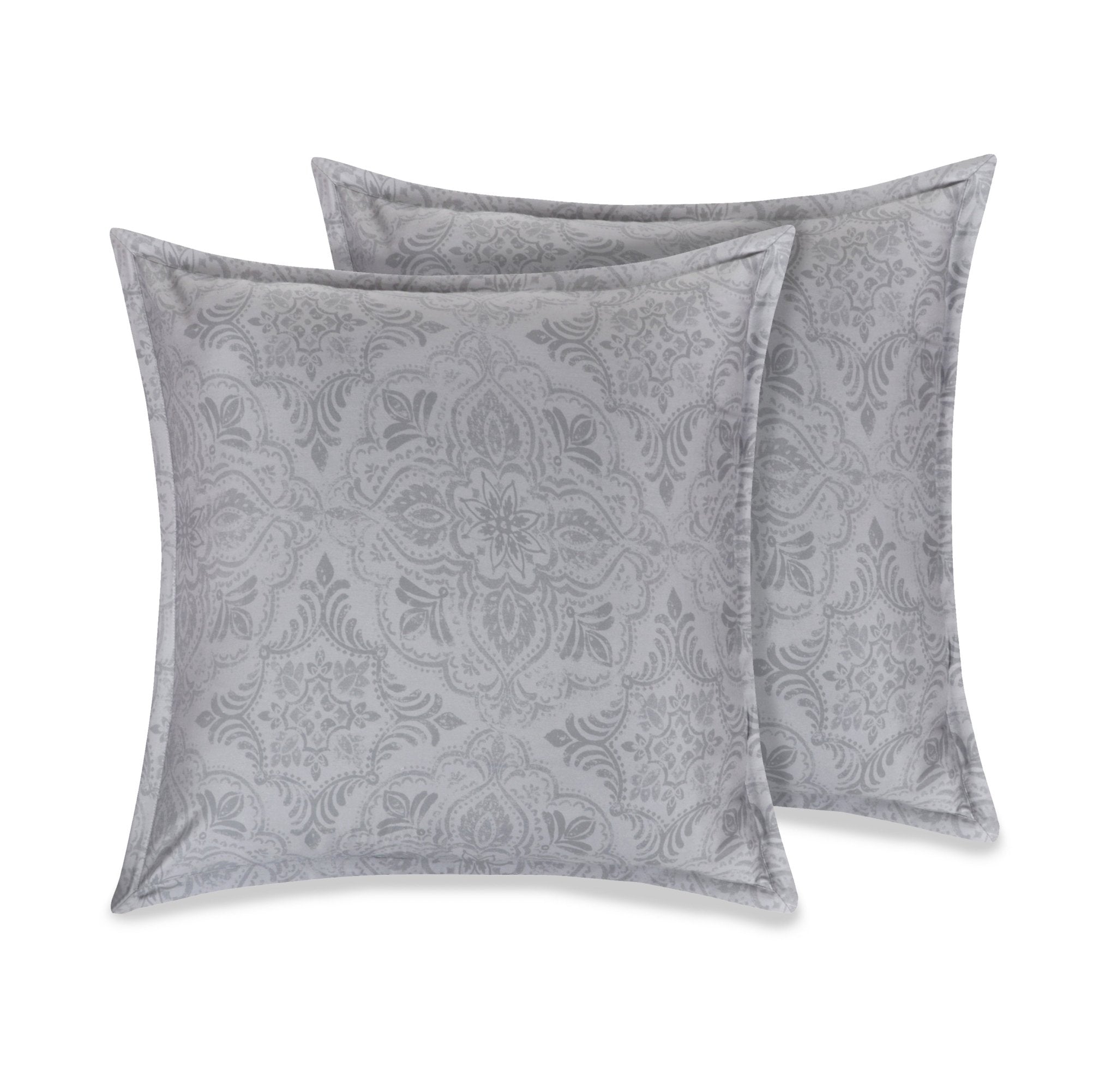 Organic Cotton Euro Sham Pair (Gilliam Grey) - DelaraHome