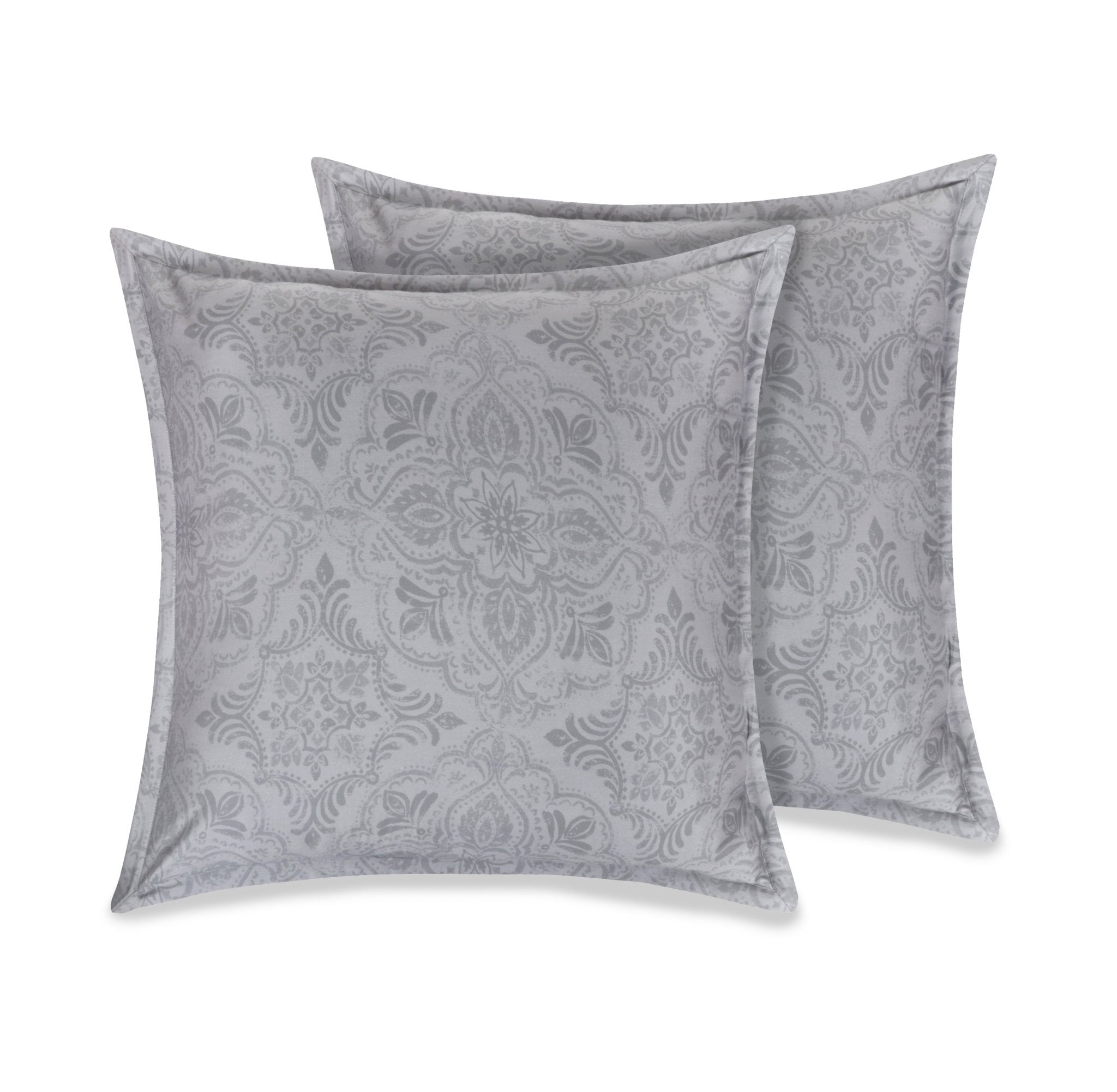 Organic Cotton Euro Sham Pair (Gilliam Grey) - DelaraHome