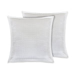 Organic Cotton Euro Sham Pair (Kendra White/Grey) - DelaraHome