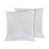 Organic Cotton Euro Sham Pair (Kendra White/Grey) - DelaraHome