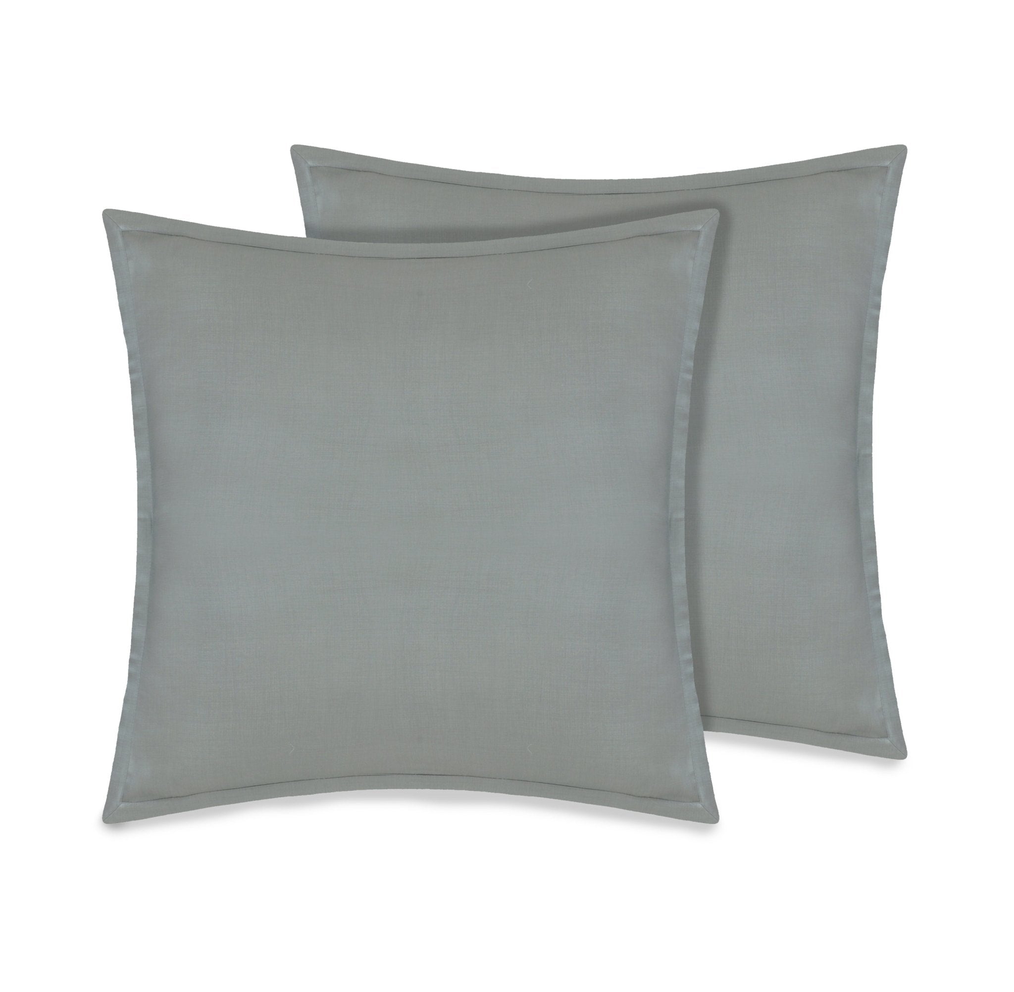 Organic Cotton Euro Sham Pair (Mitzi Grey Green) - DelaraHome